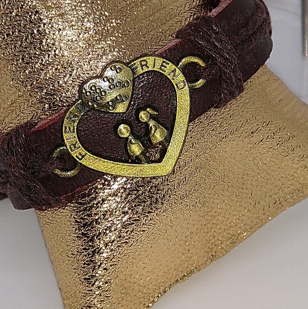 Leather cuff bracelet unisex os